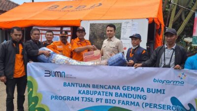 Bio Farma Salurkan Bantuan Kepada Masyarkat Terdampak Gempa Bumi di Kabupaten Bandung