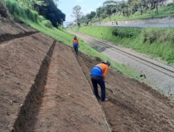 Antisipasi Longsor Jelang Musim Hujan, KAI Daop 2 Bandung Perkuat Lereng Bukit dengan Tanaman Akar Wangi