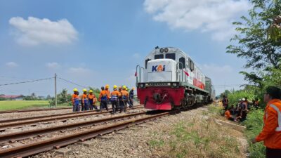 Jalur Kereta Api di Stasiun Pegadenbaru Sudah Bisa Dilalui Kembali, KA Argo Lawu Jadi Kereta Pertama yang Melintas Dengan Kecepatan Terbatas