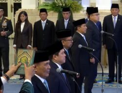 Presiden Prabowo Subianto Lantik Erick Tohir Jadi Menpora dan Djamari Chaniago Sebagai Menko Polkam