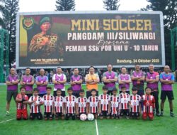 Kodam III/Slw Gelar Laga Mini Soccer Bersama Juara Dunia Muda SSB POR UNI U-10
